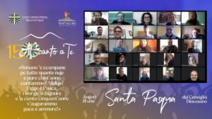 Auguri di Pasqua del Consiglio Diocesano in videochiamata, aprile 2020