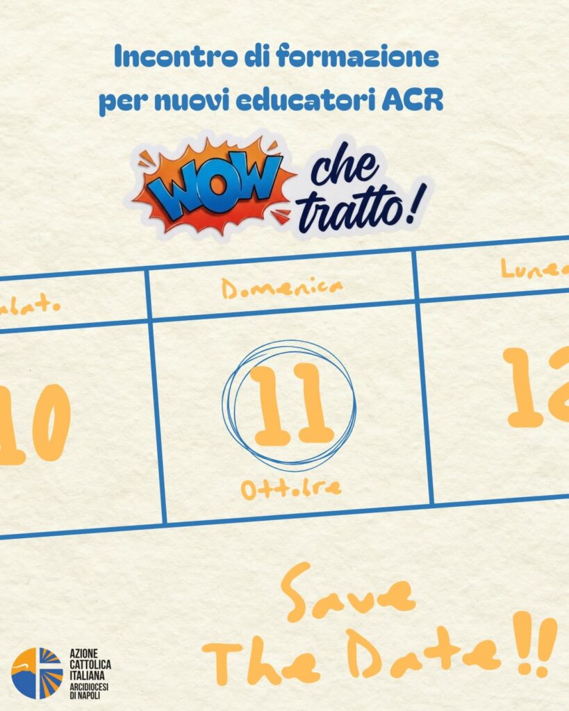 Save the date: incontro di formazione per nuovi educatori ACR, domenica 11 ottobre