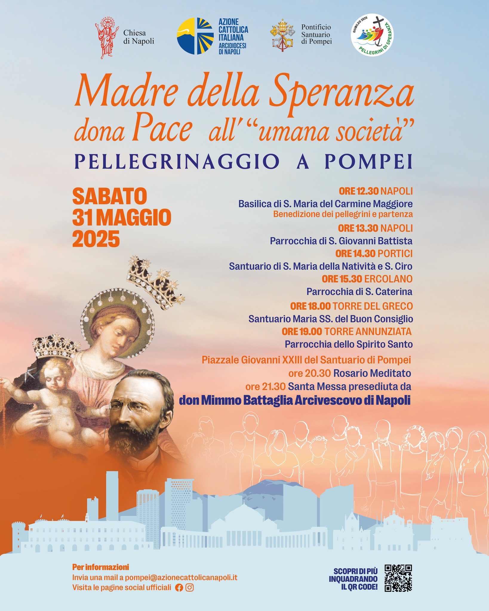 Locandina Pellegrinaggio a Pompei 2025